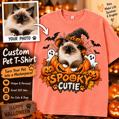 Custom Pet Spooky Cutie T-Shirt – Personalized From Your Photo