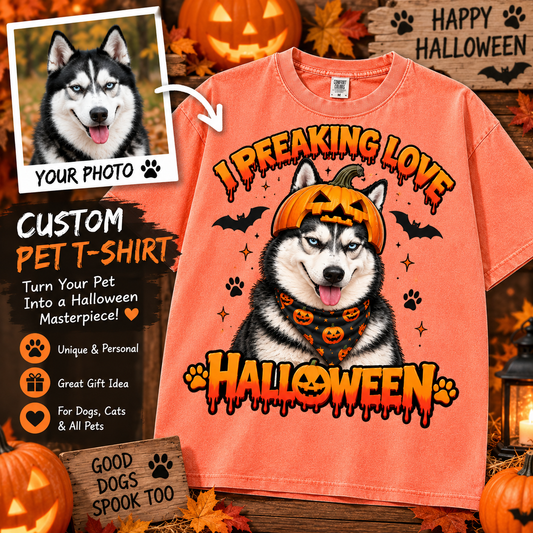 Custom Pet Spooky Mischief T-Shirt – Personalized From Your Photo