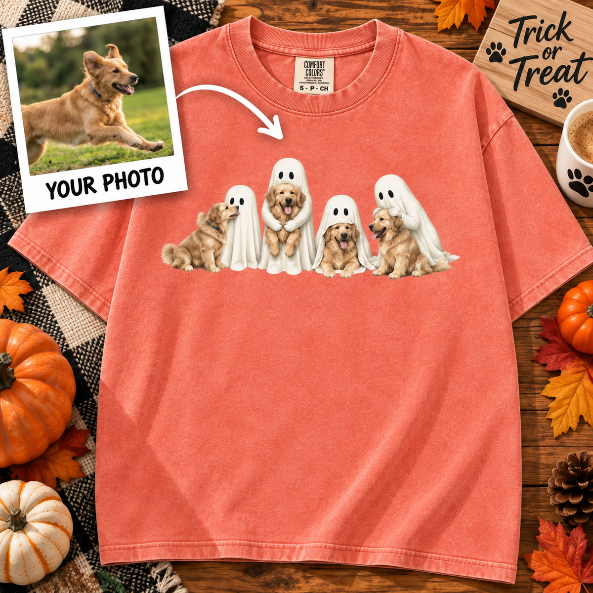 Custom Pet Boo Crew T-Shirt – Personalized From Your Photo