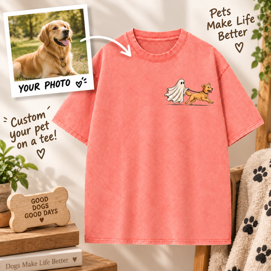 Custom Pet Ghost Walk T-Shirt – Personalized From Your Photo