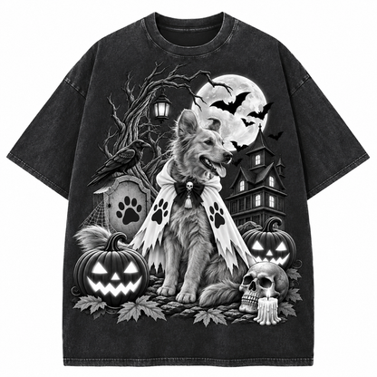 Custom Pet Haunted Moon T-Shirt – Personalized From Your Photo
