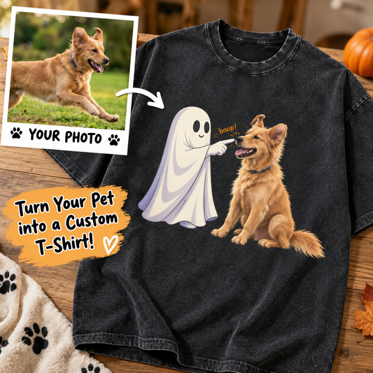 Custom Pet Ghostly Bestie T-Shirt – Personalized From Your Photo