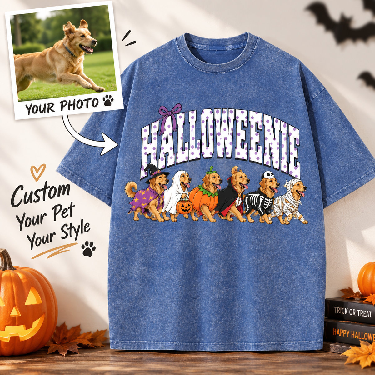 Custom Pet Moonlit Paws T-Shirt – Personalized From Your Photo