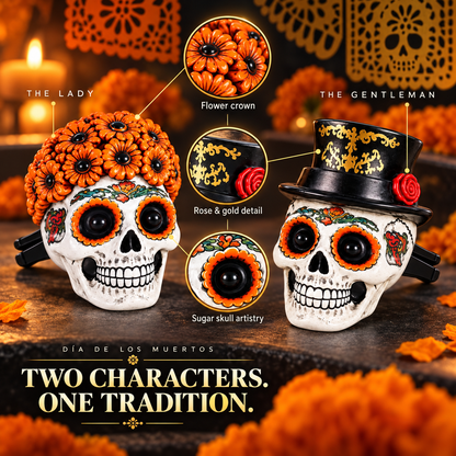 Día de los Muertos Car Vent Clip Aromatherapy | Marigold Skull Car Air Freshener - Guiding Souls Home with Warmth & Scent