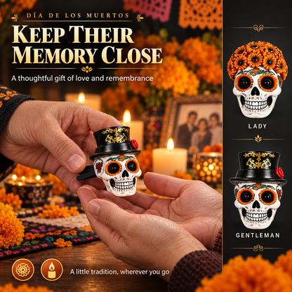 Día de los Muertos Car Vent Clip Aromatherapy | Marigold Skull Car Air Freshener - Guiding Souls Home with Warmth & Scent