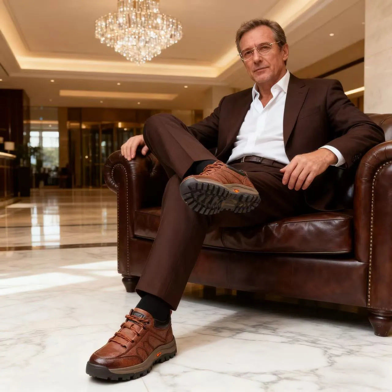 Εργονομικά ορθοπεδικά δερμάτινα παπούτσια — Υψηλής ποιότητας ιταλικό δέρμα αγελάδας, στήριξη καμάρας και ανακούφιση από τον πόνο στα πόδια